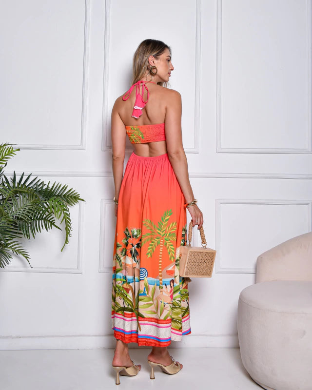 Vestido Degrade Praiano Rosa