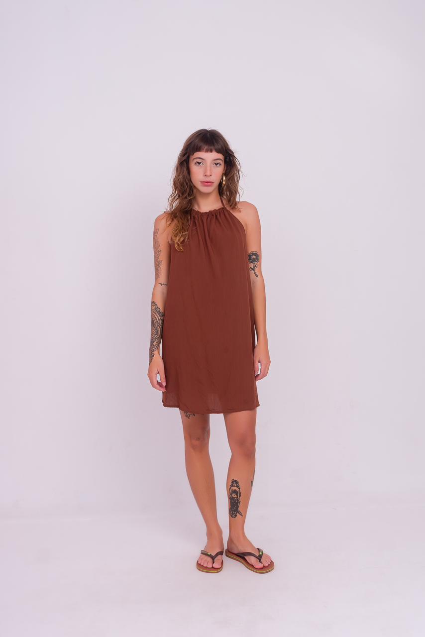 Vestido Essencial Marfim | Marrom