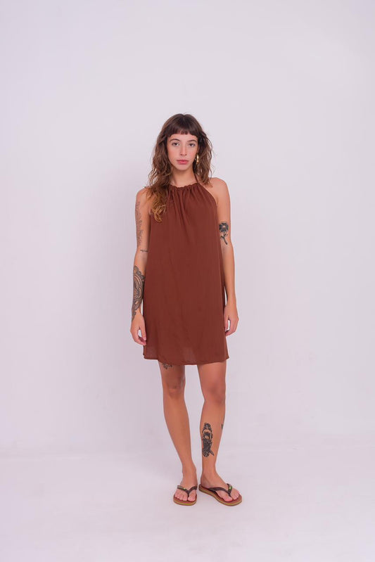 Vestido Essencial Marfim | Marrom