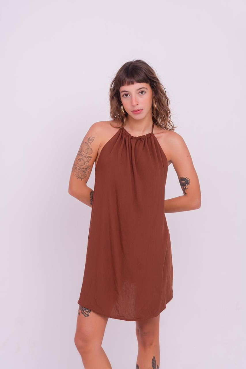 Vestido Essencial Marfim | Marrom