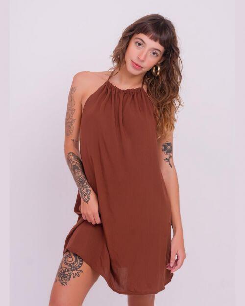 Vestido Essencial Marfim | Marrom